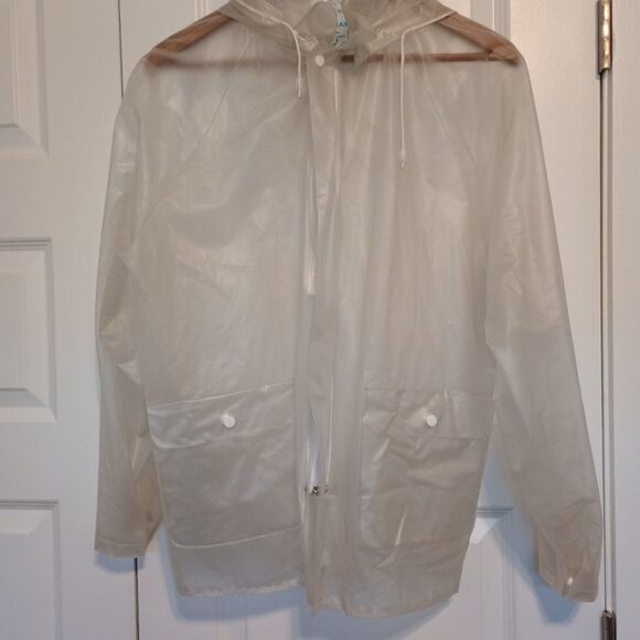 **VINTAGE** Jiffy Clear Rain Jacket with Hood  Size S - Picture 3 of 5
